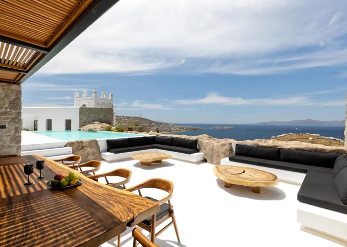 Вилла Black With Cave Heated Pool Mykonos Town