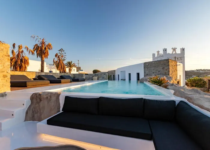 Вилла Black With Cave Heated Pool Mykonos Town